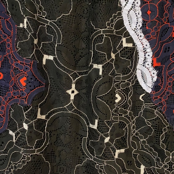 Jonathan Simkhai Black and Blue lace Midi Skirt - Picture 7 of 9